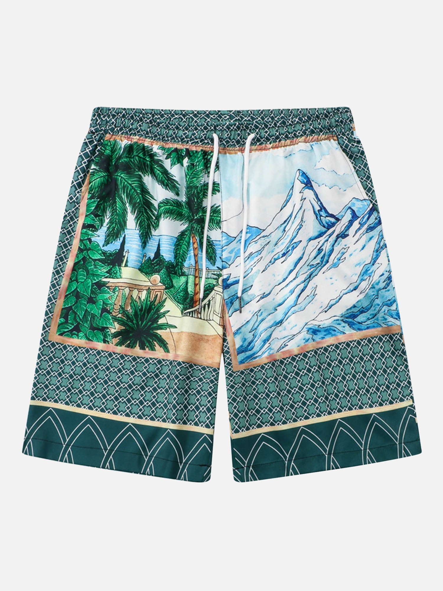 Mountain Coconut Grove Printed Hip-Hop Shirts Short Set