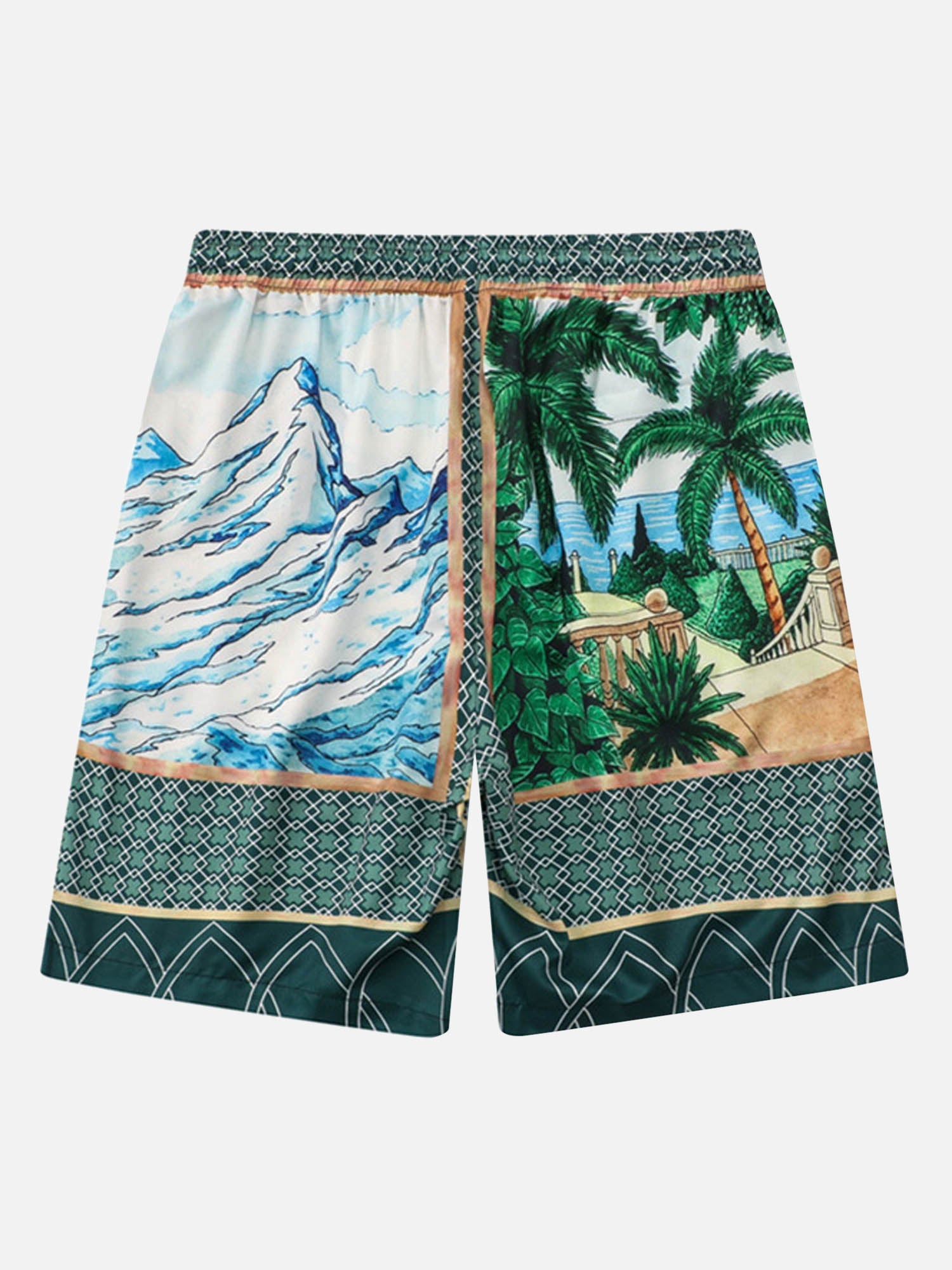 Mountain Coconut Grove Printed Hip-Hop Shirts Short Set