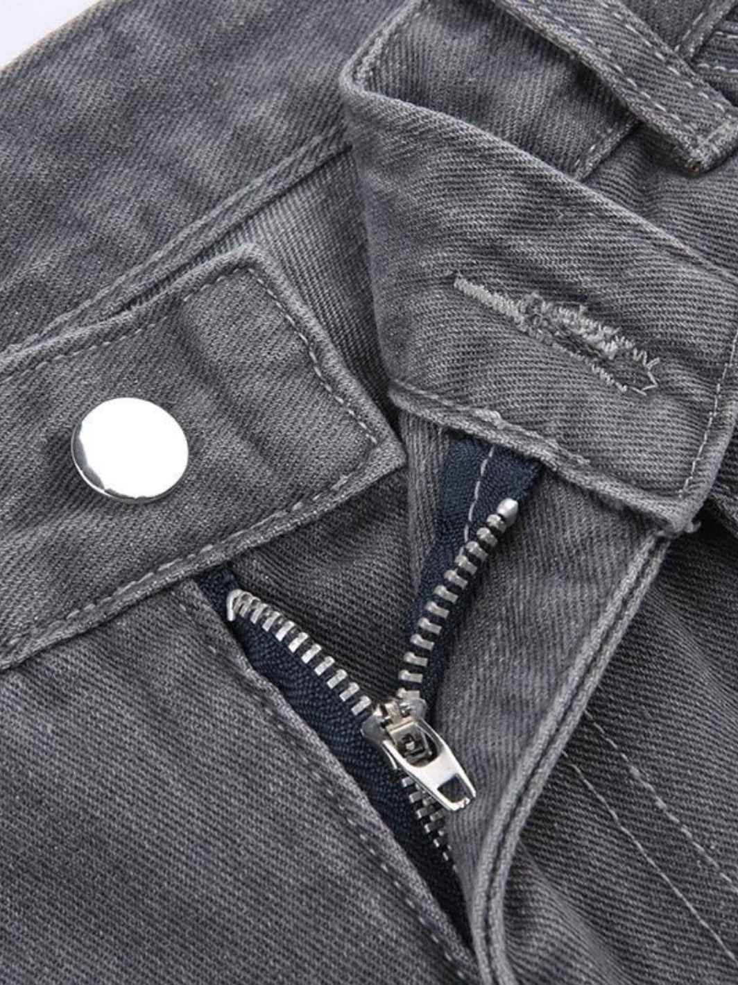 Y2K Gray Star Grunge Baggy Denim Pants