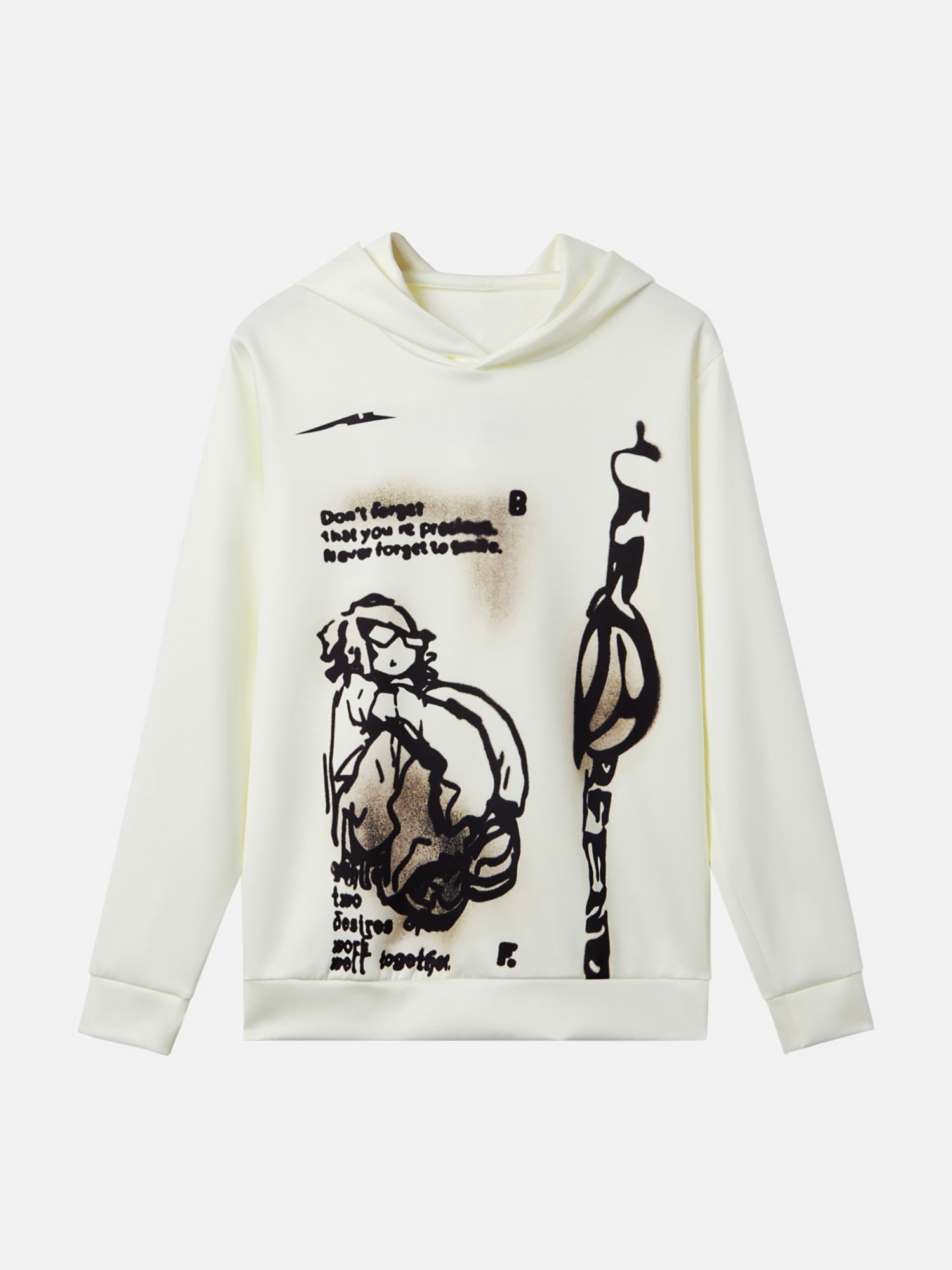 Line Painted Character Hoodie