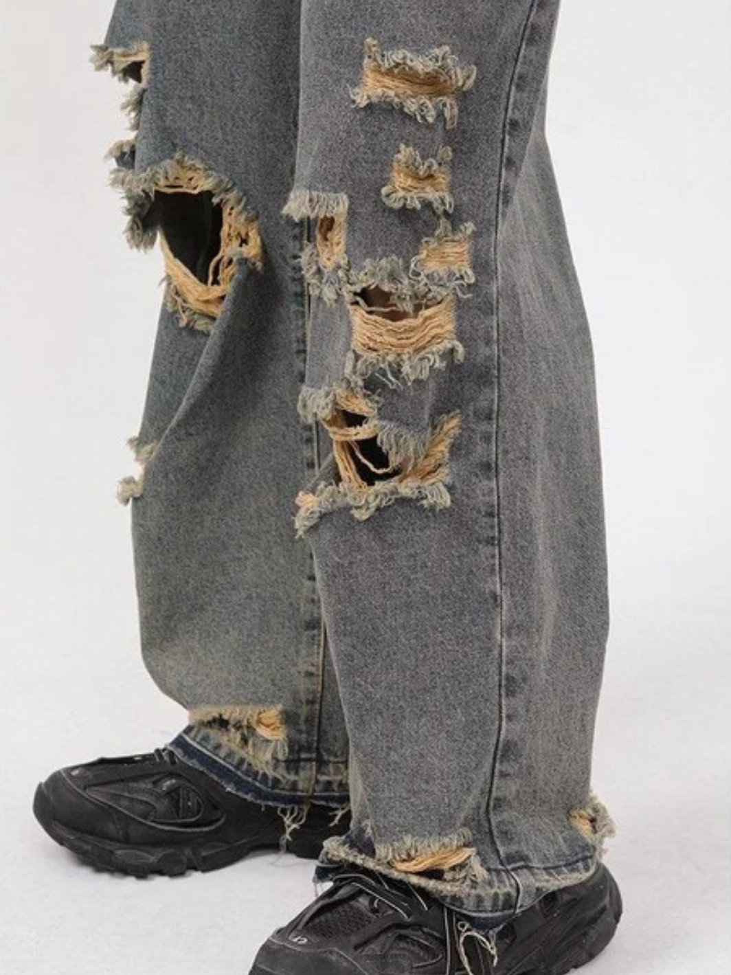 Retro Holes Jeans Denim Pants