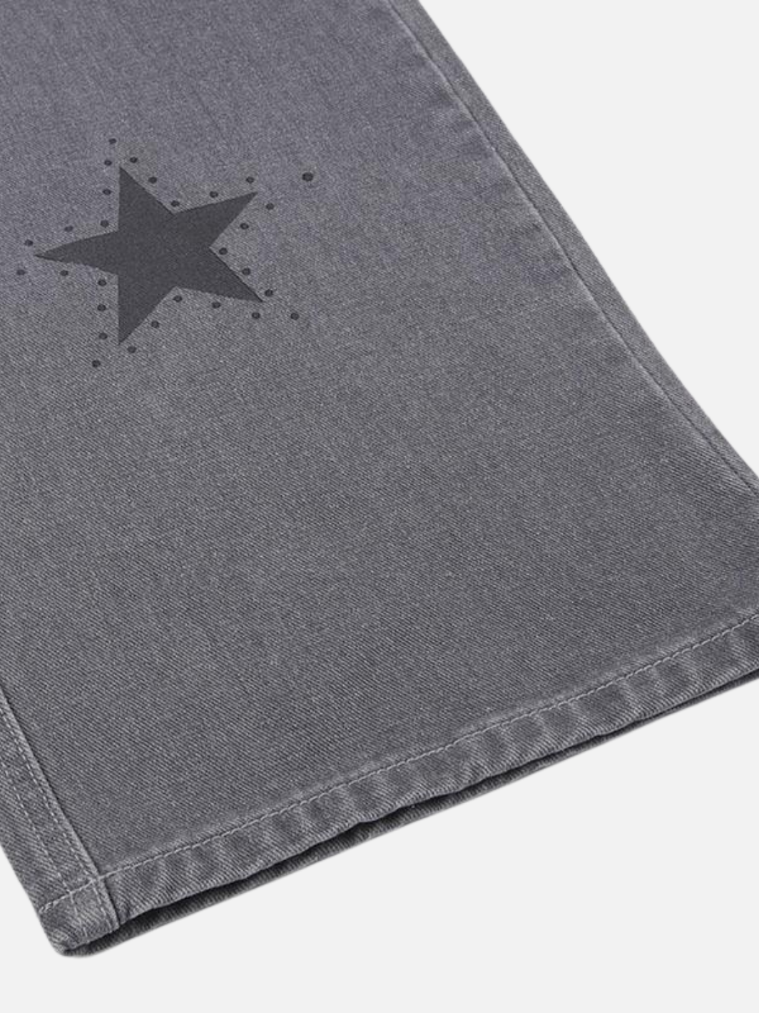 Y2K Gray Star Grunge Baggy Denim Pants