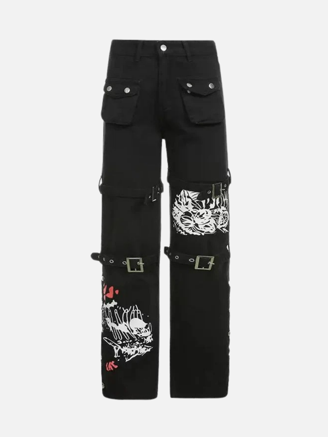 Gothic Leg Buckle Pants