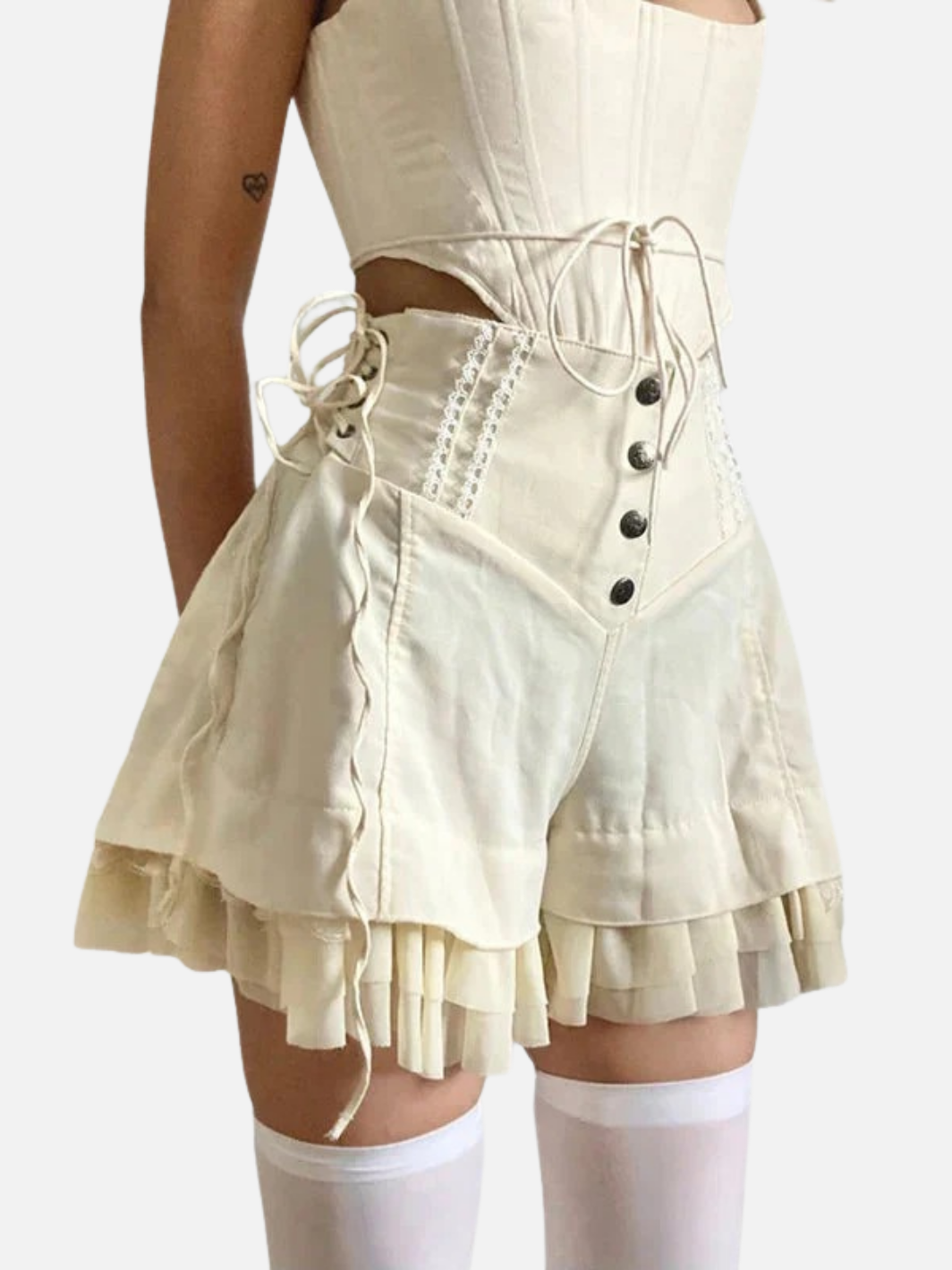 Cream Ruffle Skirt