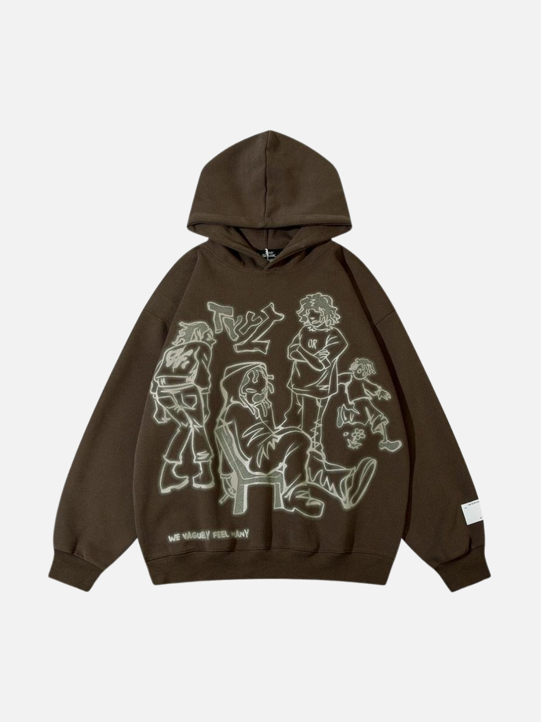 Pink Hooded Sweatshirt Harajuku