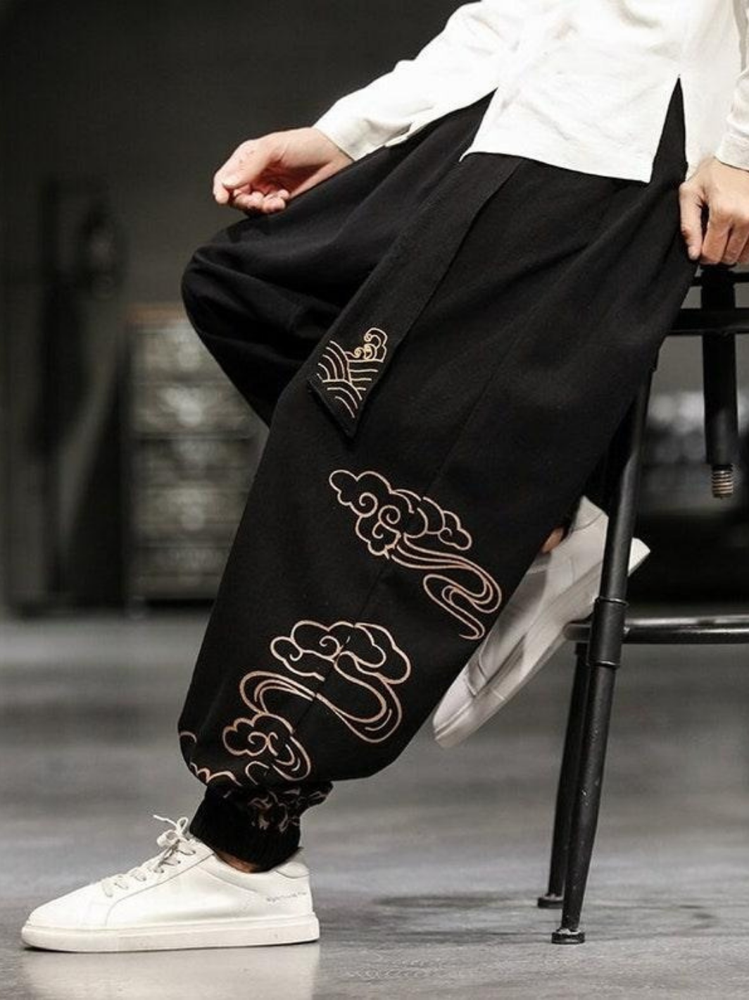 Embroidered Baggy Harem Pants