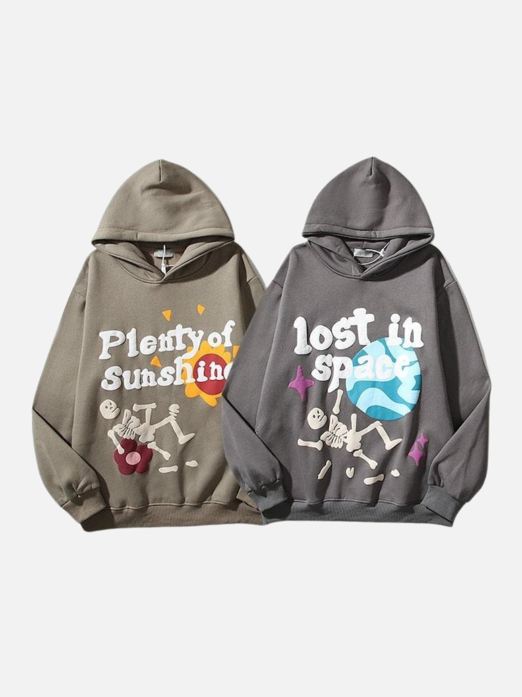 Plenty Of Sunshine Hoodie, Foam Print Streetwear Unisex Pullover Hoodie