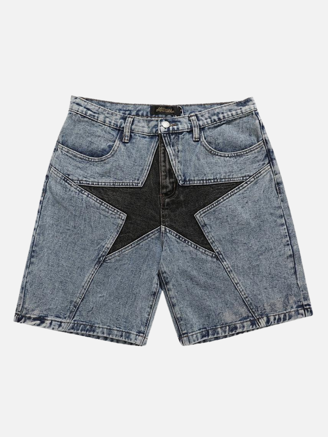Denim Star Patchwork Shorts