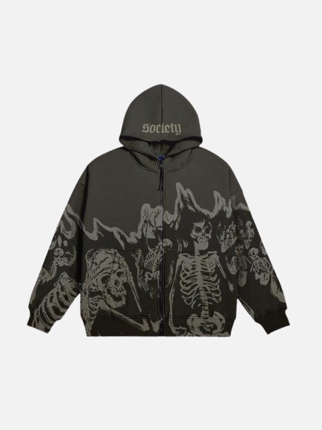 Skull Hoodies Gothic Zip Up