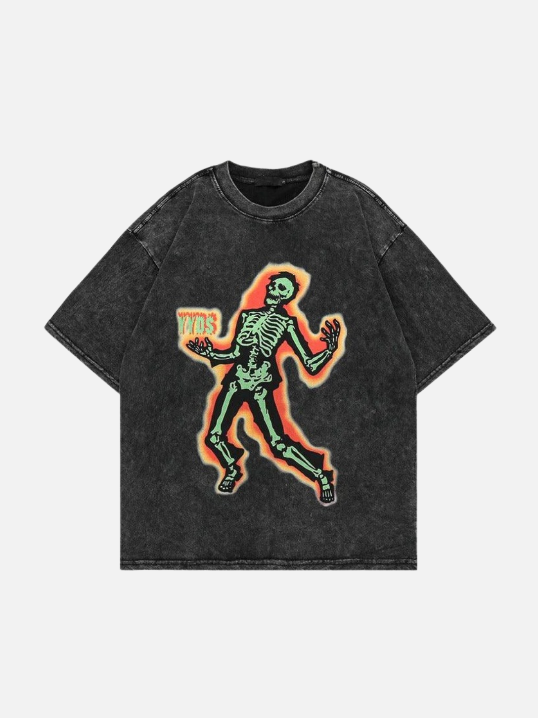 Skeleton T Shirt Washed Vintage Style