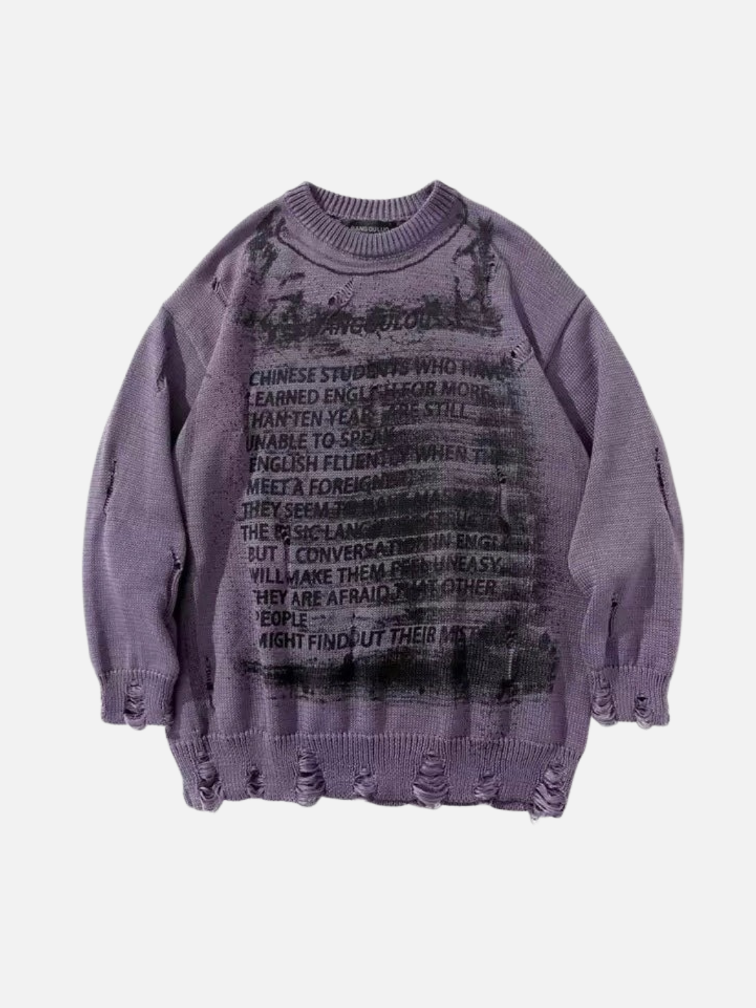 Hidden Words Distressed Sweatshirt