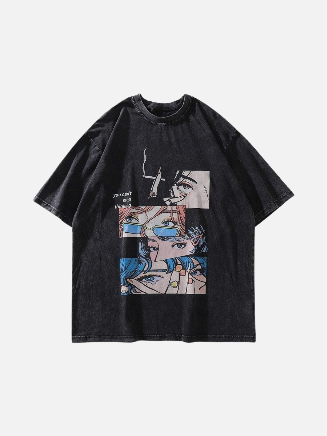 Washed Anime T-shirt Retro