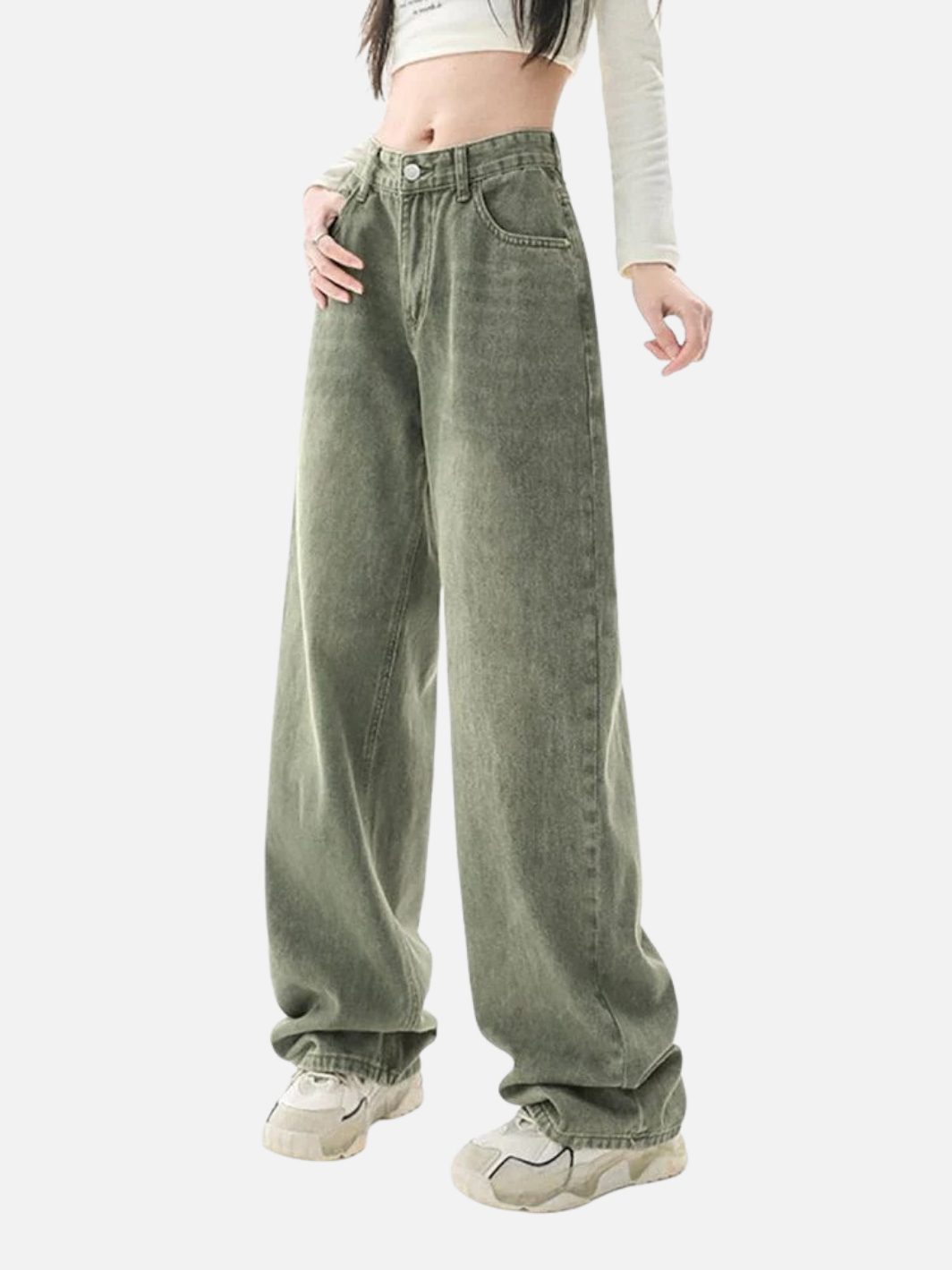 Y2K Green Baggy High Waist Pants