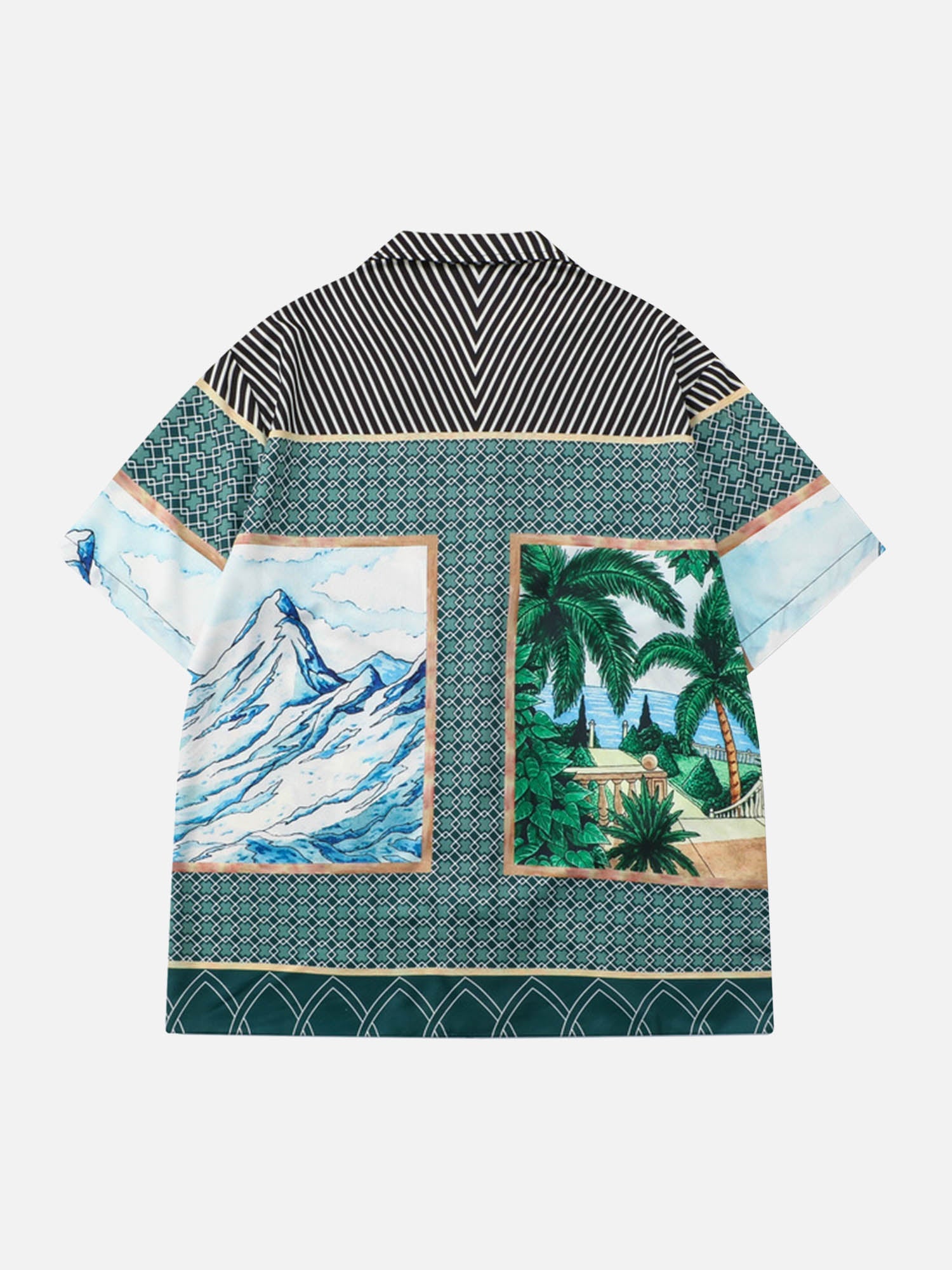 Mountain Coconut Grove Printed Hip-Hop Shirts Short Set