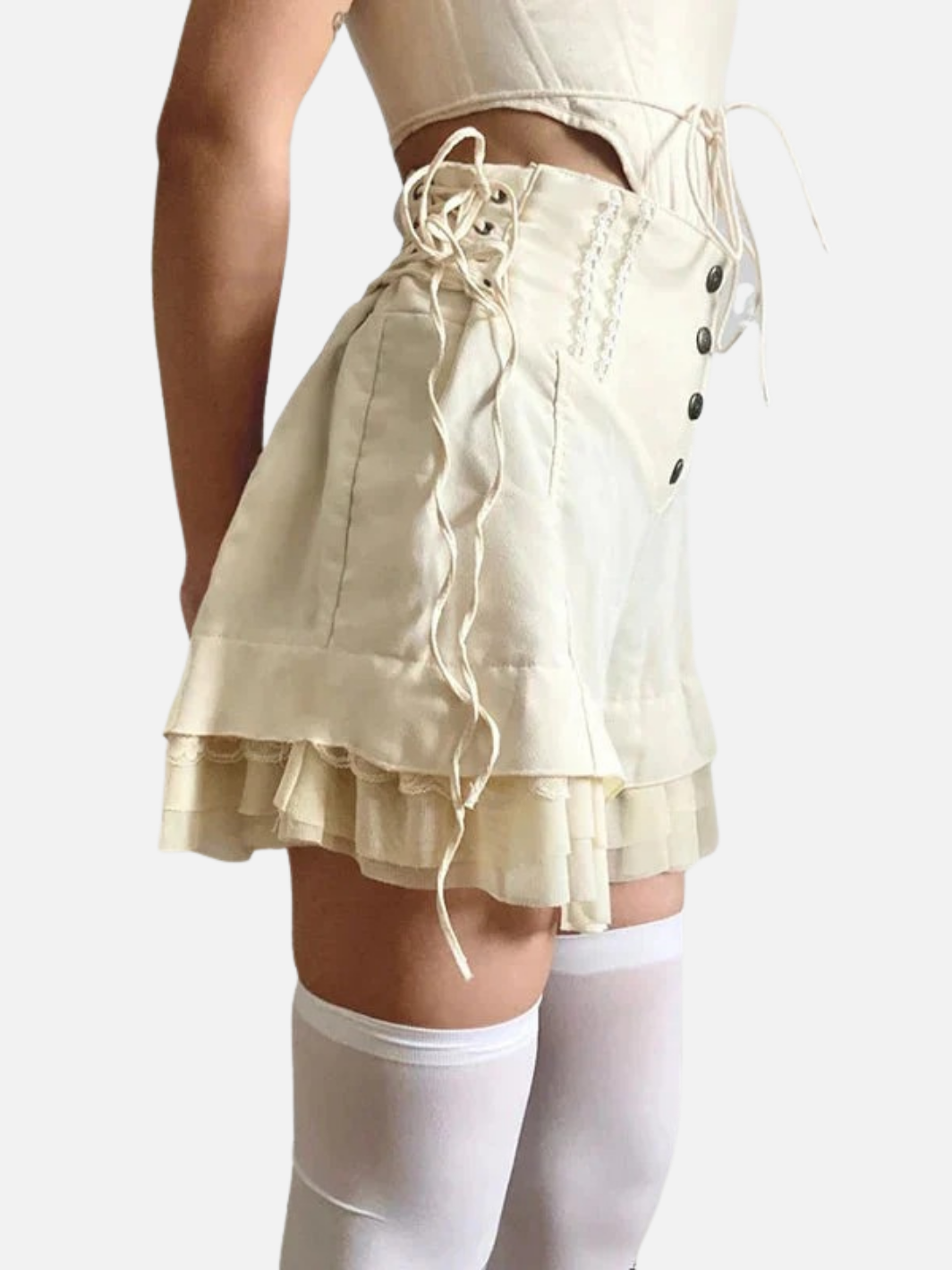Cream Ruffle Skirt
