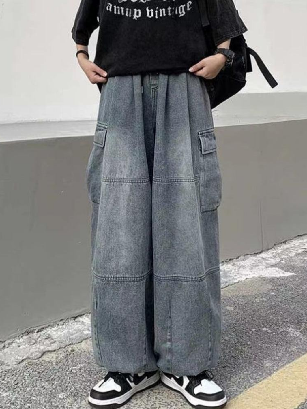 Baggy Elastic Waist Pants