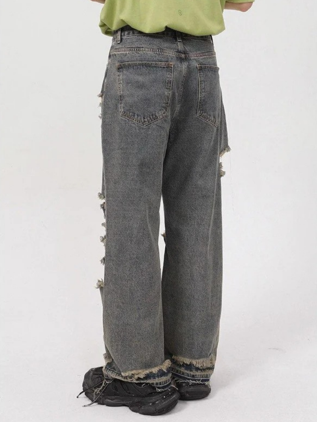 Retro Holes Jeans Denim Pants