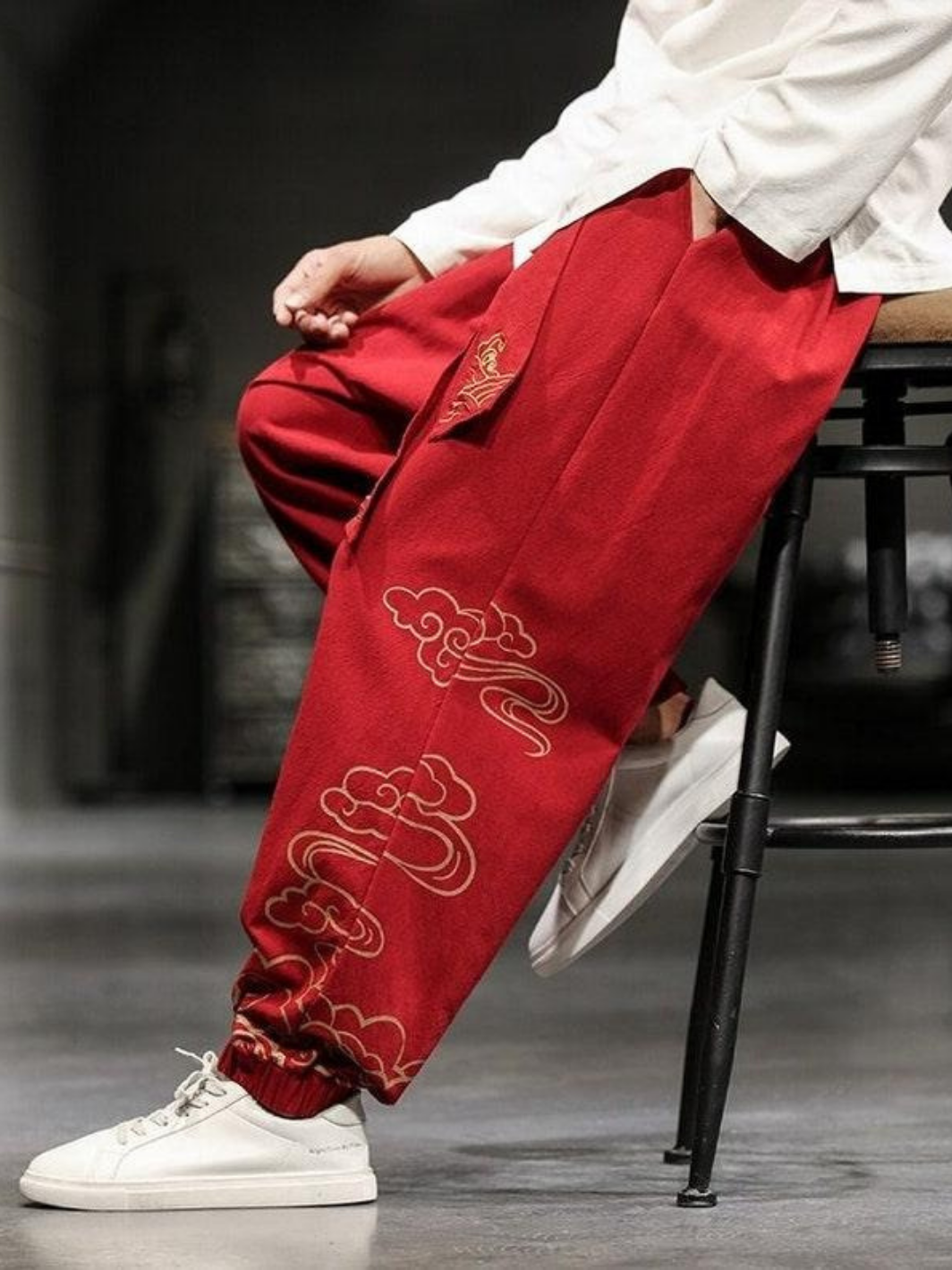 Embroidered Baggy Harem Pants