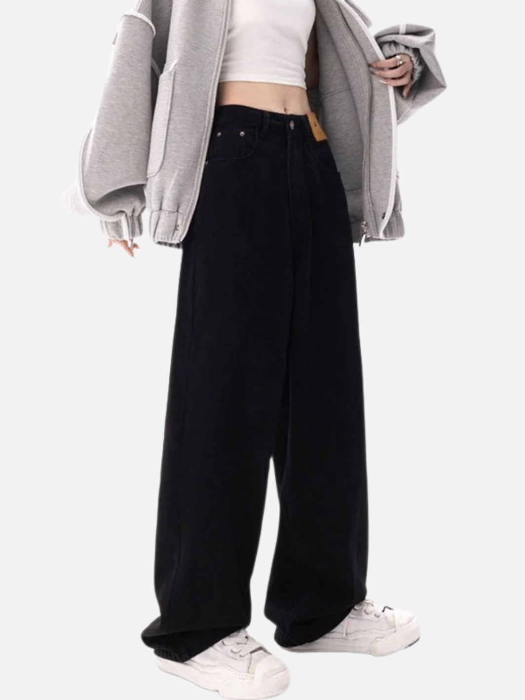 Black Loose Women's Wide Leg Jeans