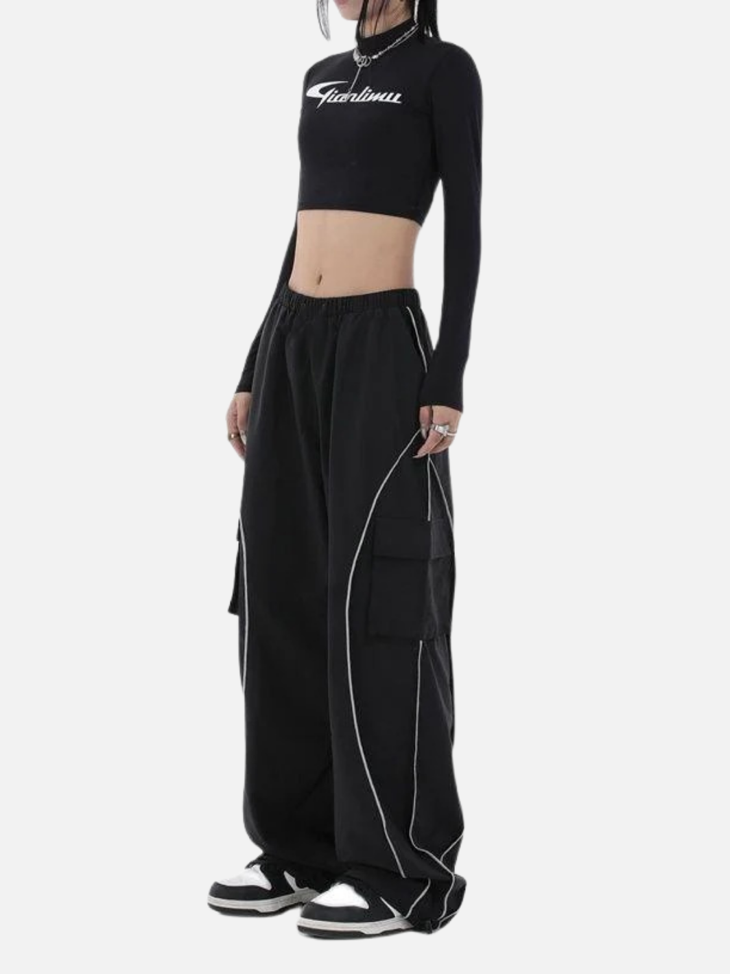 Striped Y2K Baggy Cargo Pants