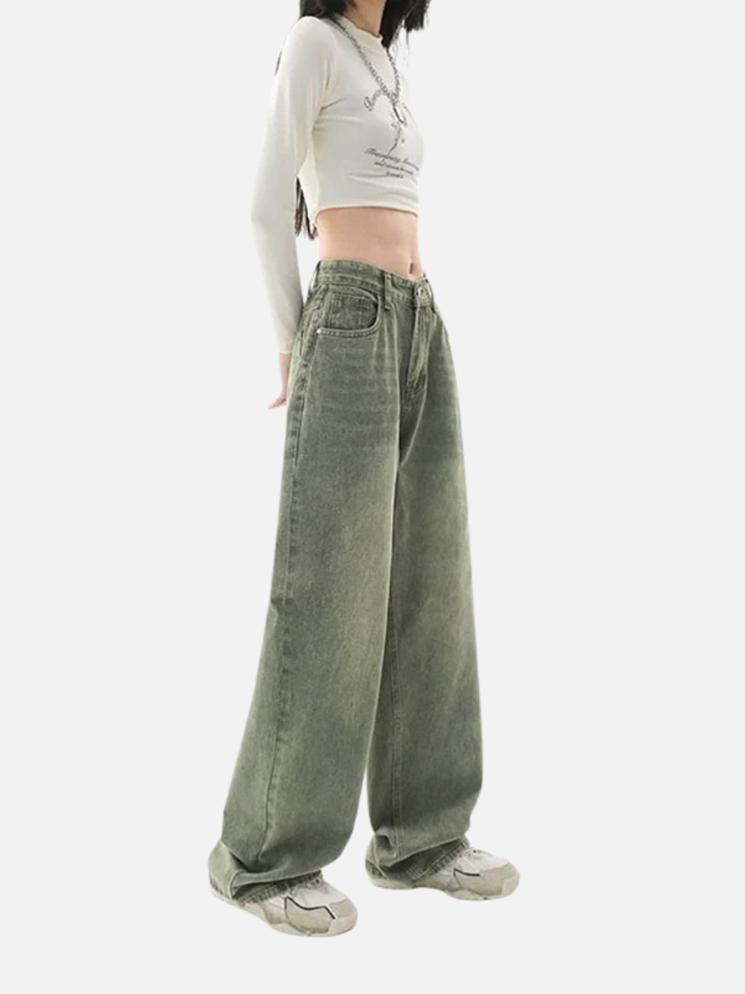 Y2K Green Baggy High Waist Pants