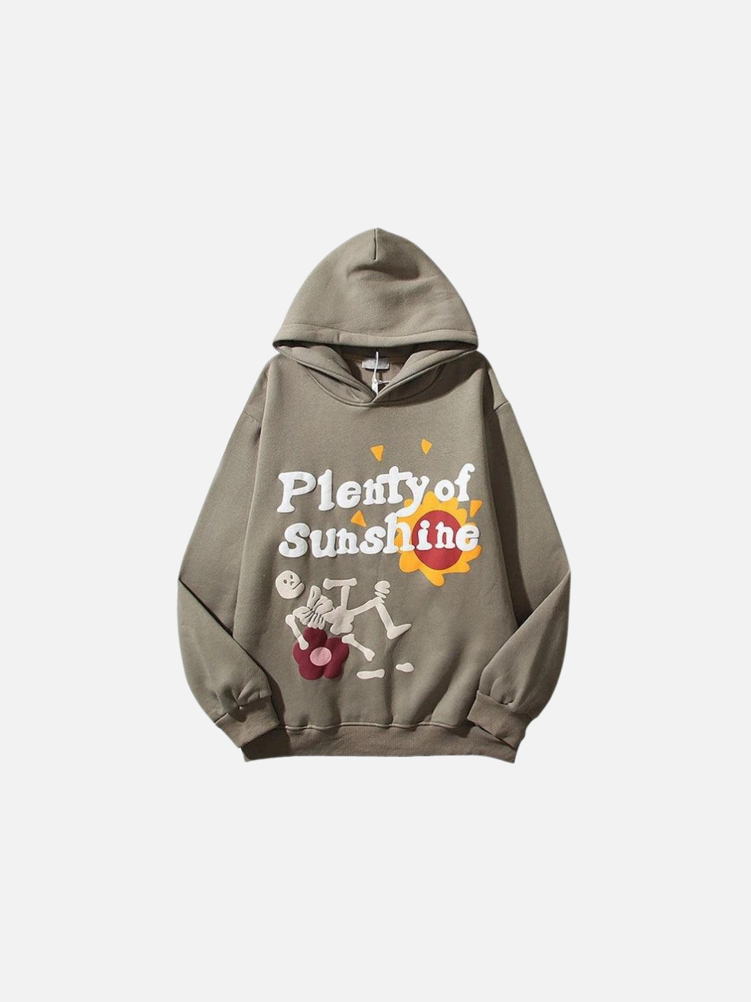 Plenty Of Sunshine Hoodie, Foam Print Streetwear Unisex Pullover Hoodie