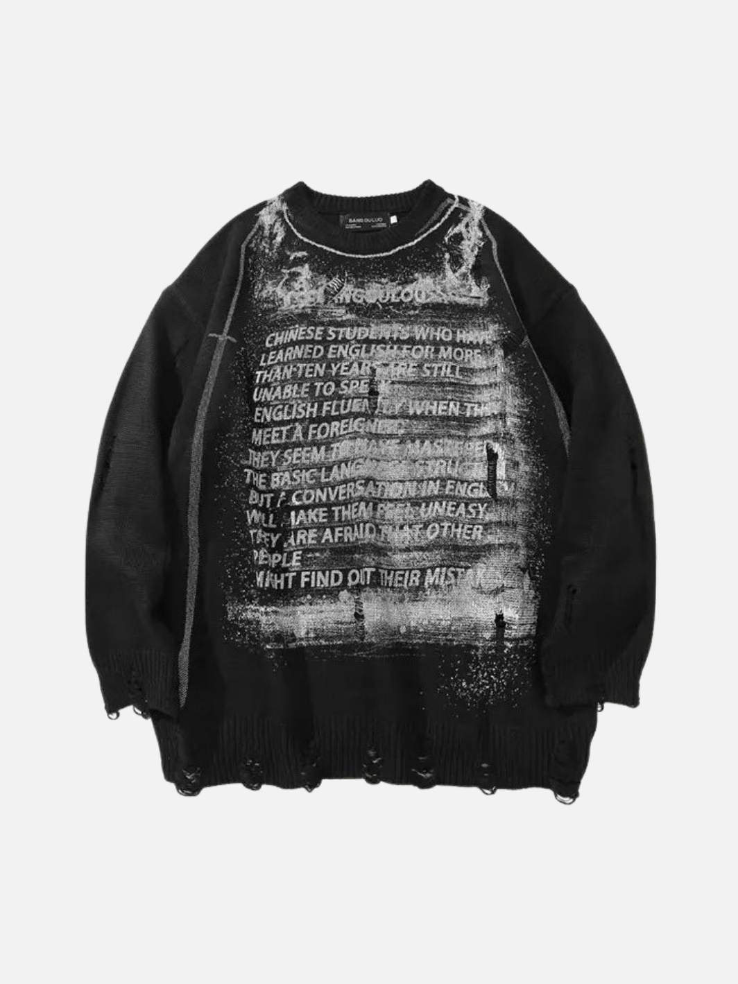 Hidden Words Distressed Sweatshirt