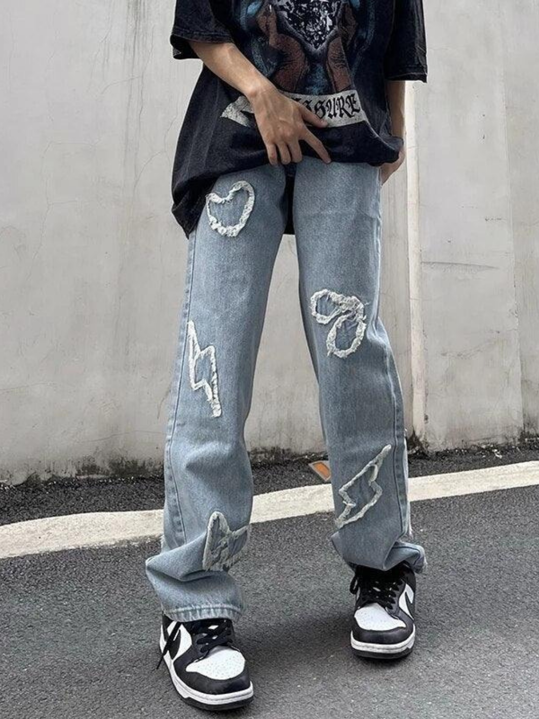 Love Embroidery Jeans
