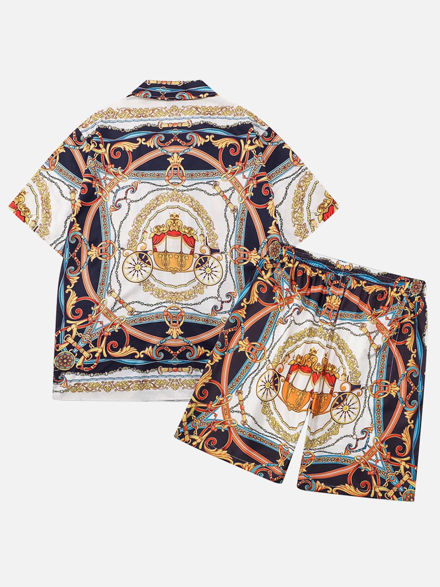 High Street Palace Style All-over Printed Shirts Short Sets
