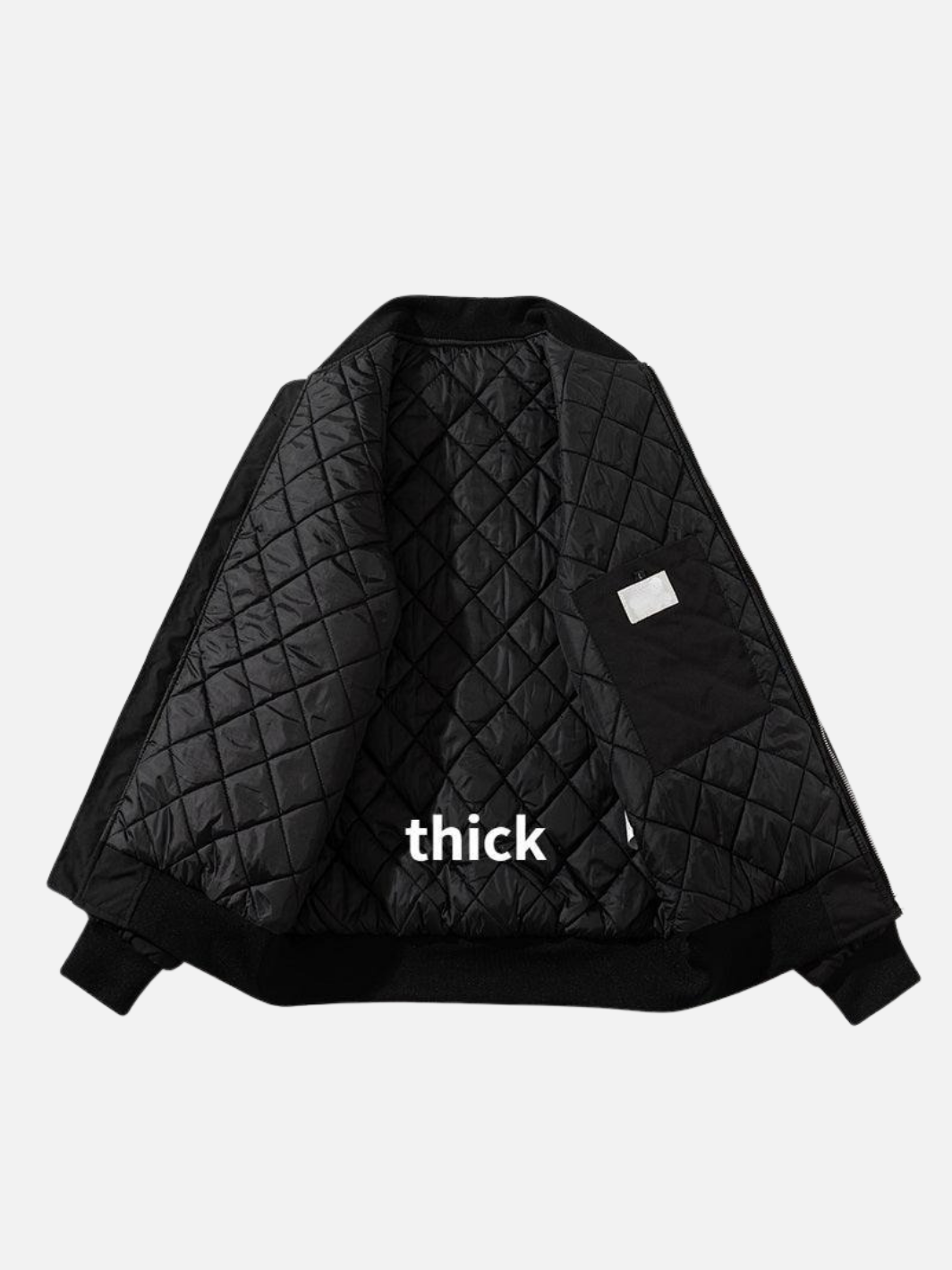 Panda Embroidery Padded Bomber Jacket