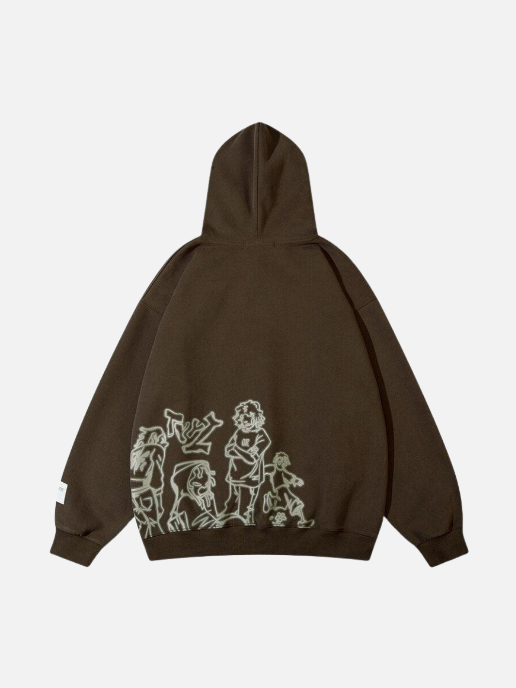 Pink Hooded Sweatshirt Harajuku