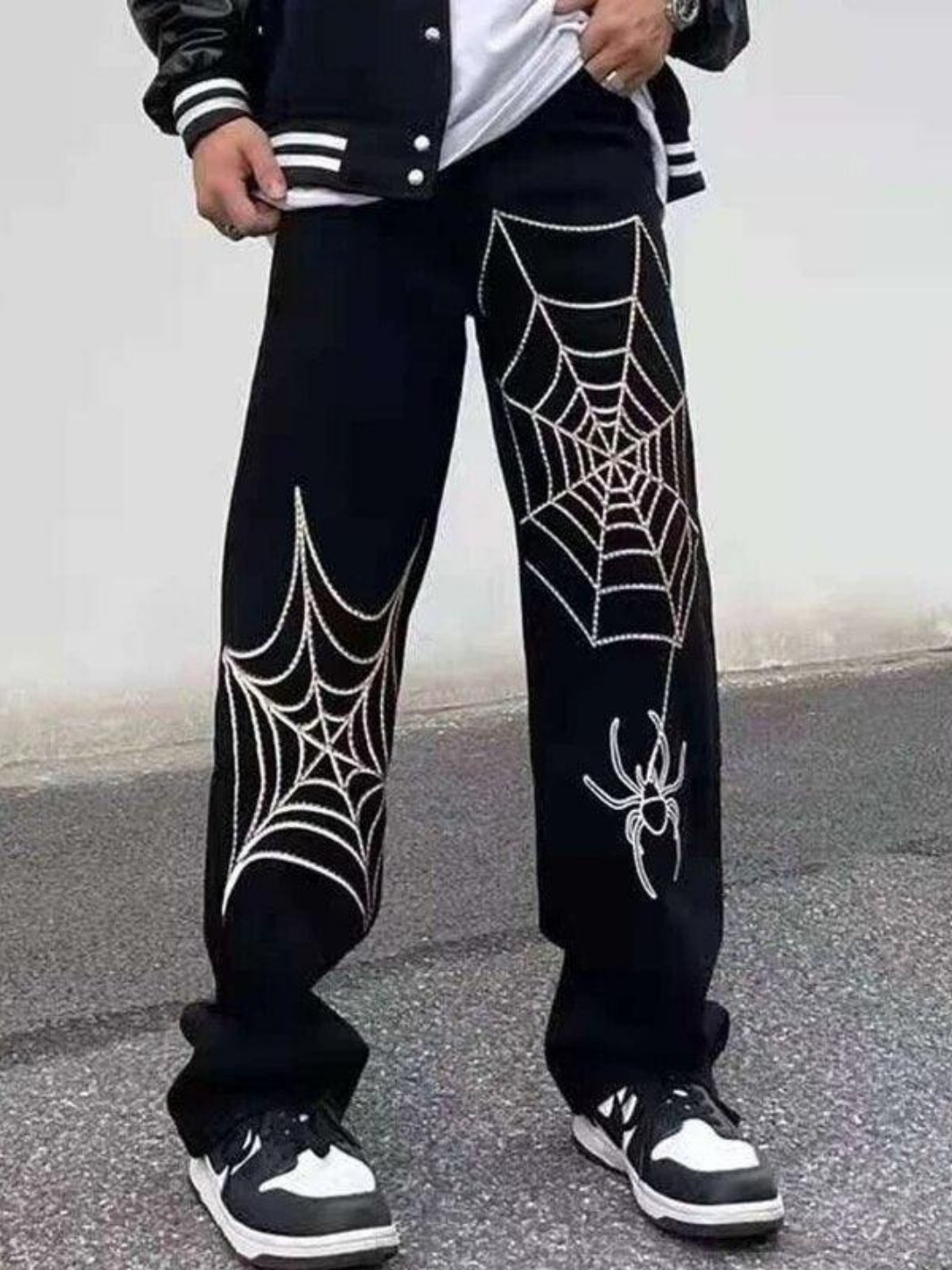 Spider Web Denim Trousers