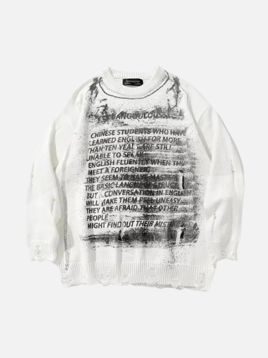 Hidden Words Distressed Sweatshirt