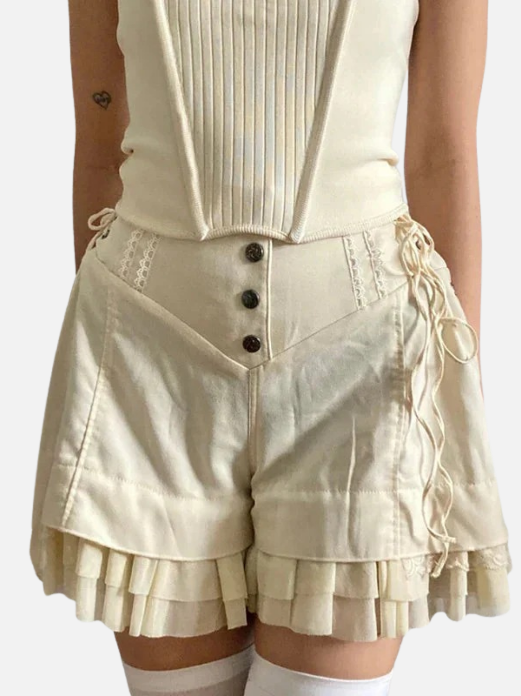 Cream Ruffle Skirt
