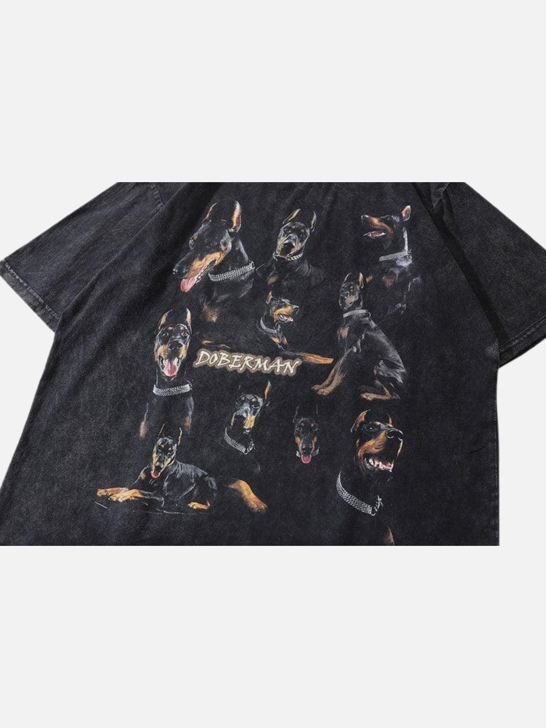 Doberman Washed T shirt Oversize Cotton
