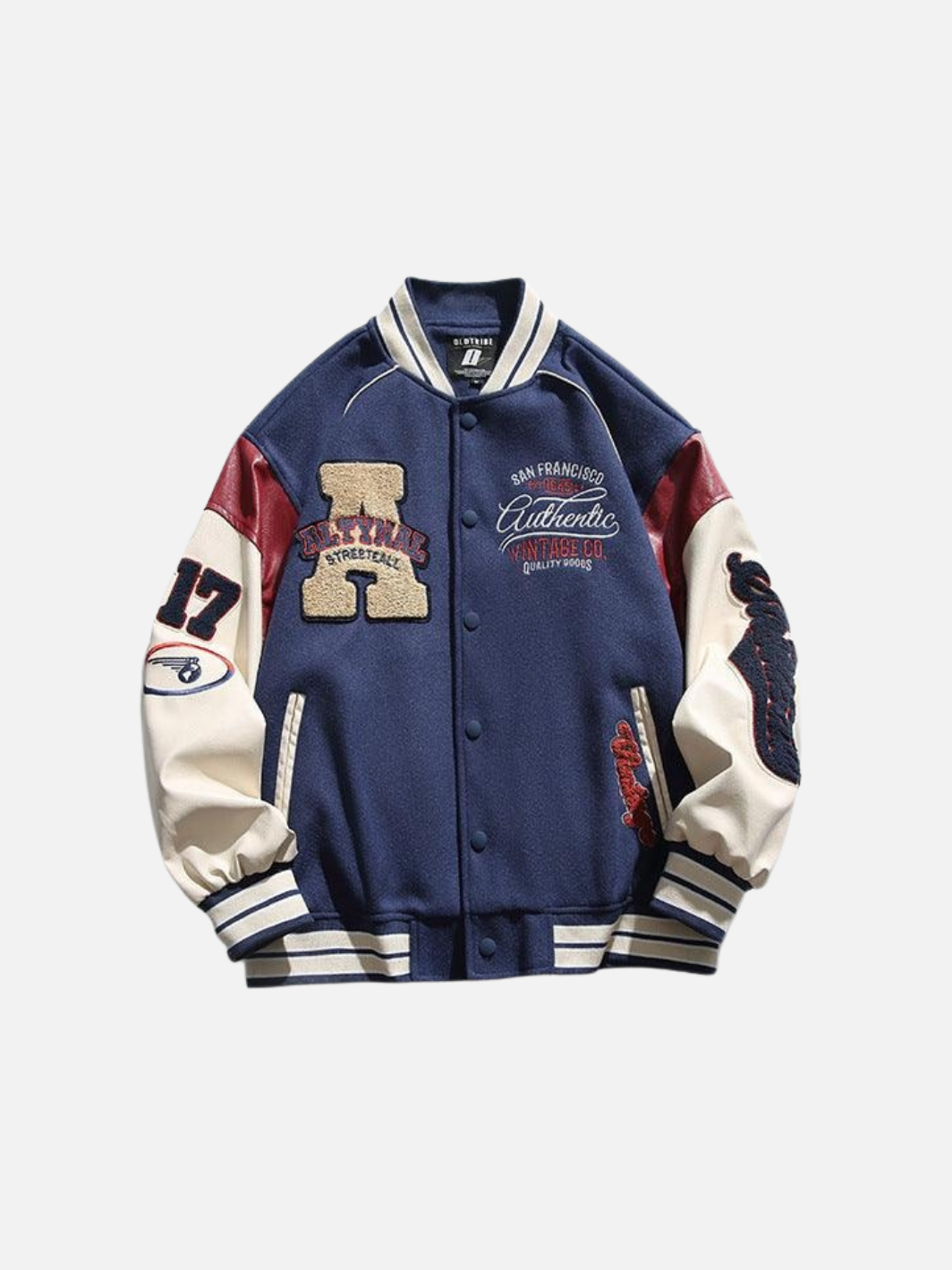 Vintage Embroidered Letter Baseball Jacket