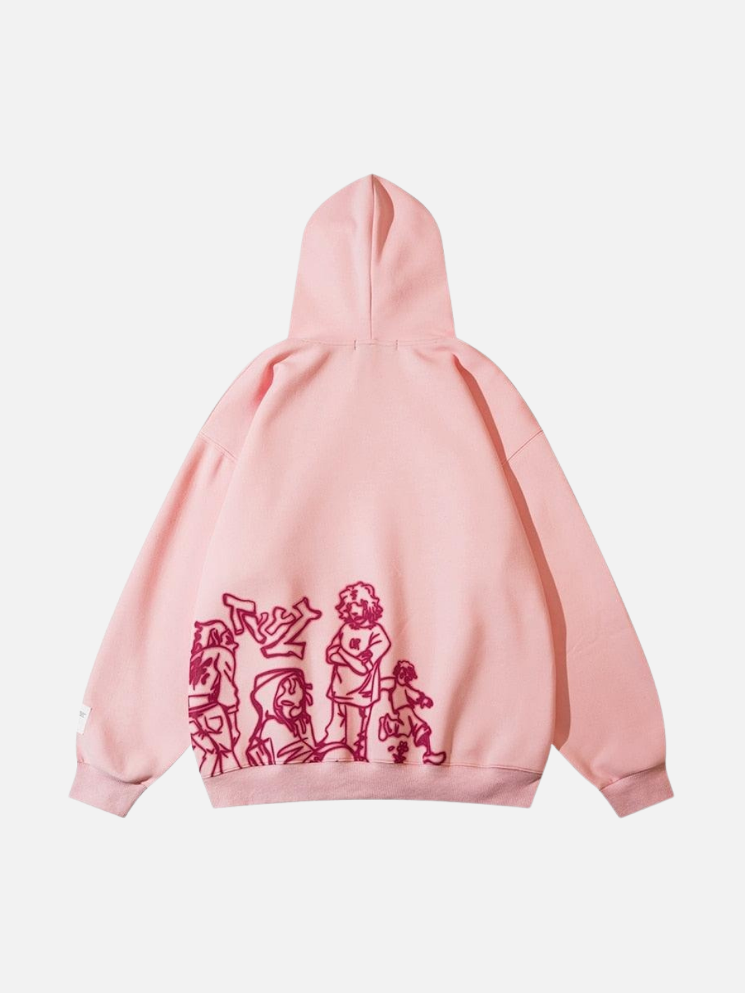 Pink Hooded Sweatshirt Harajuku