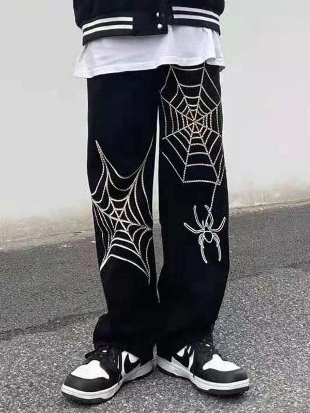 Spider Web Denim Trousers