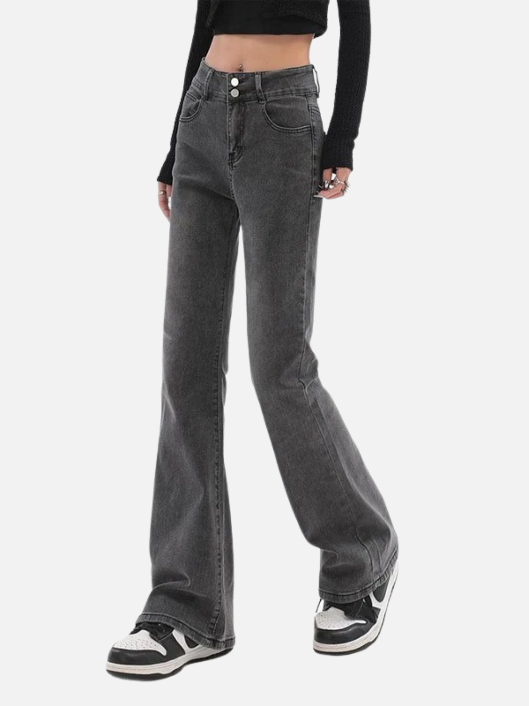 High Waist Flare Retro Denim Pants