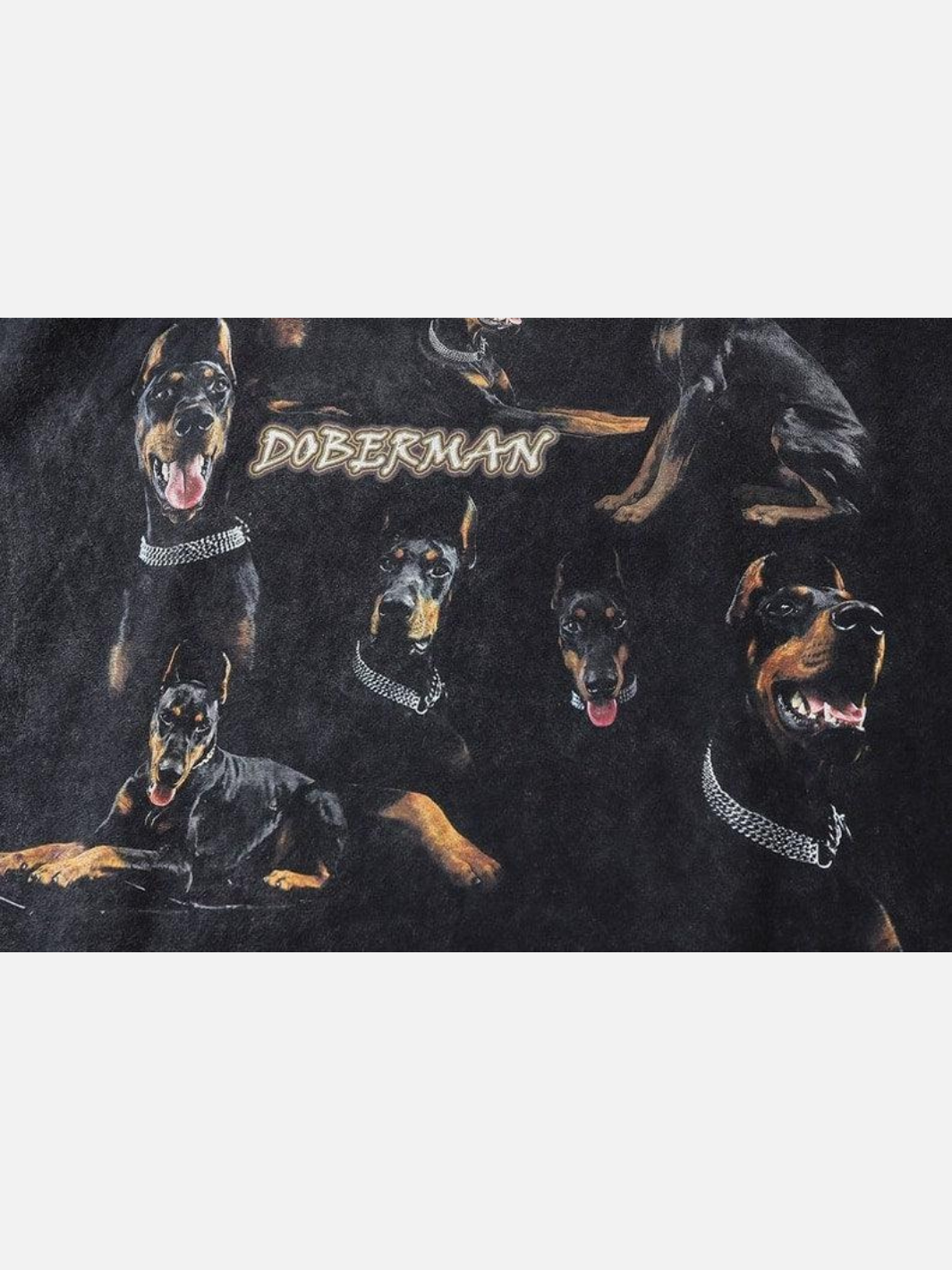 Doberman Washed T shirt Oversize Cotton