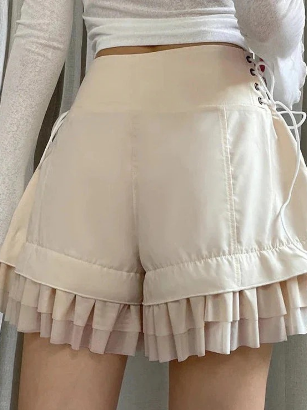 Cream Ruffle Skirt