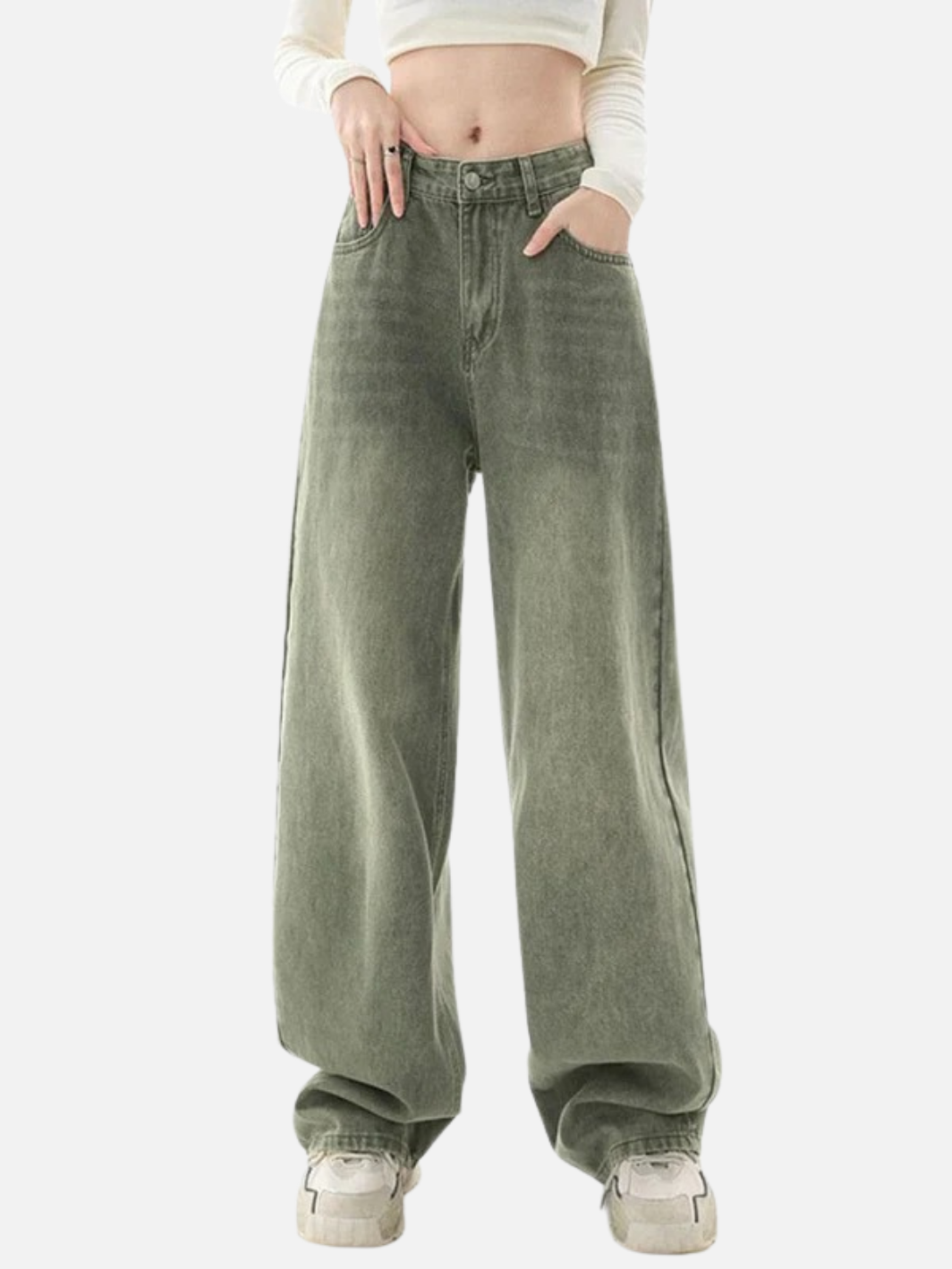 Y2K Green Baggy High Waist Pants