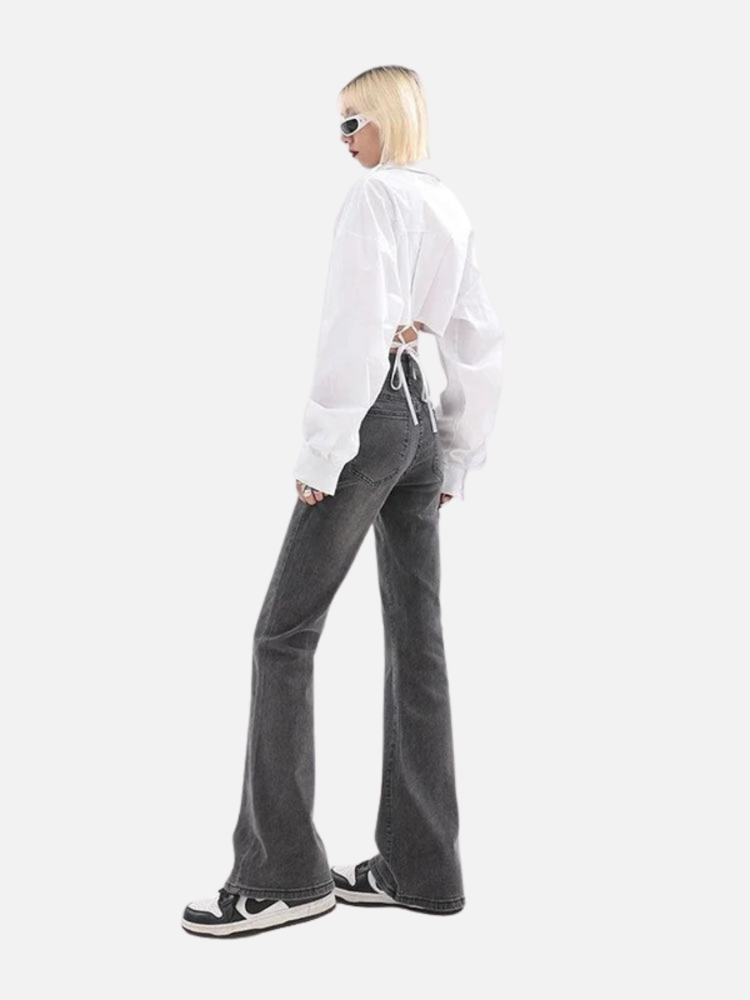 High Waist Flare Retro Denim Pants