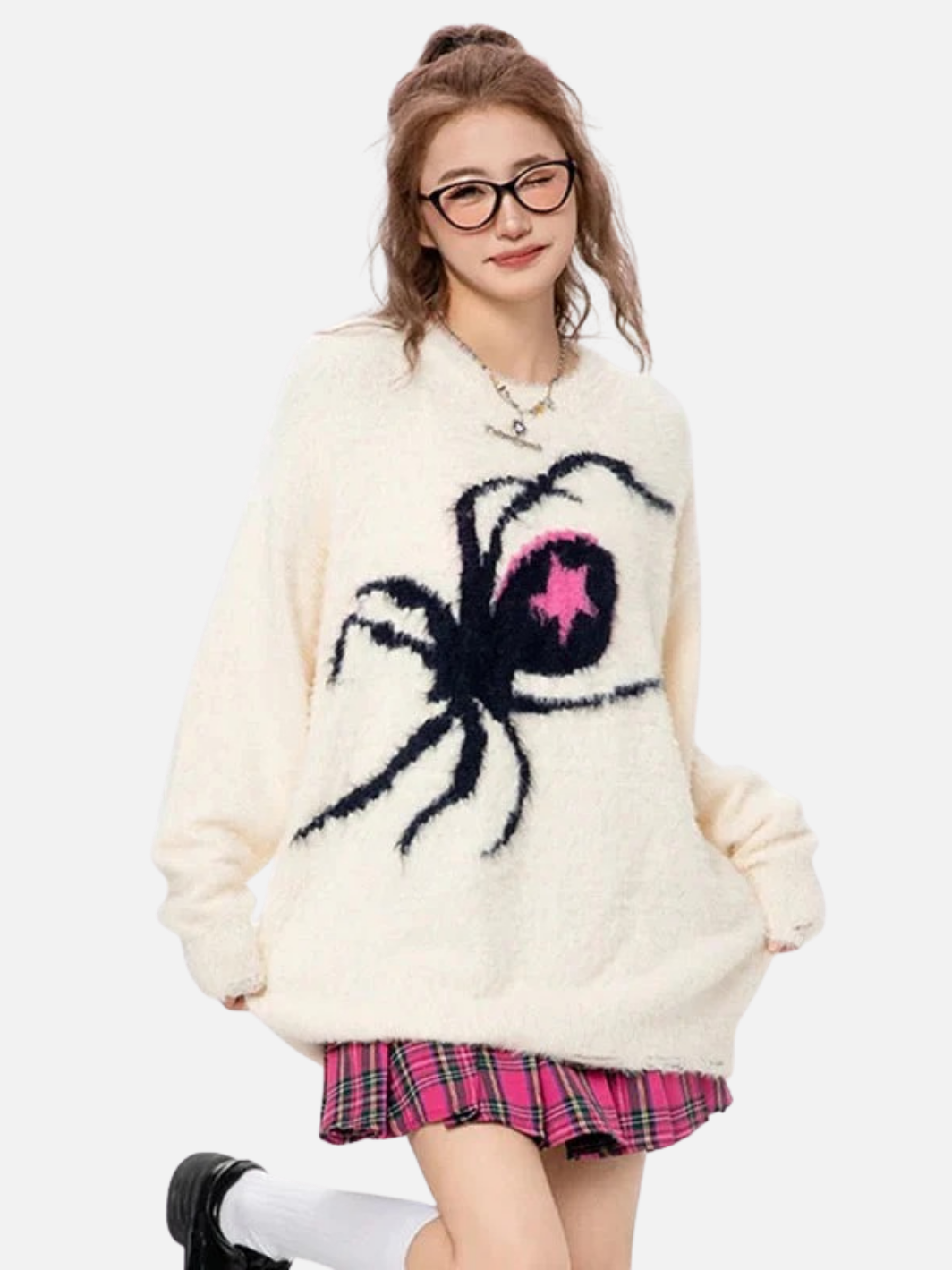 Spider x Star Fluffy Knitted Sweatshirt