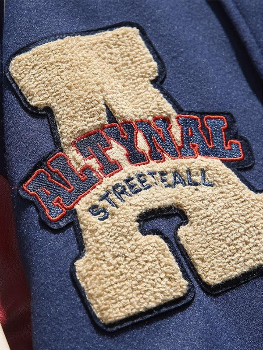 Vintage Embroidered Letter Baseball Jacket