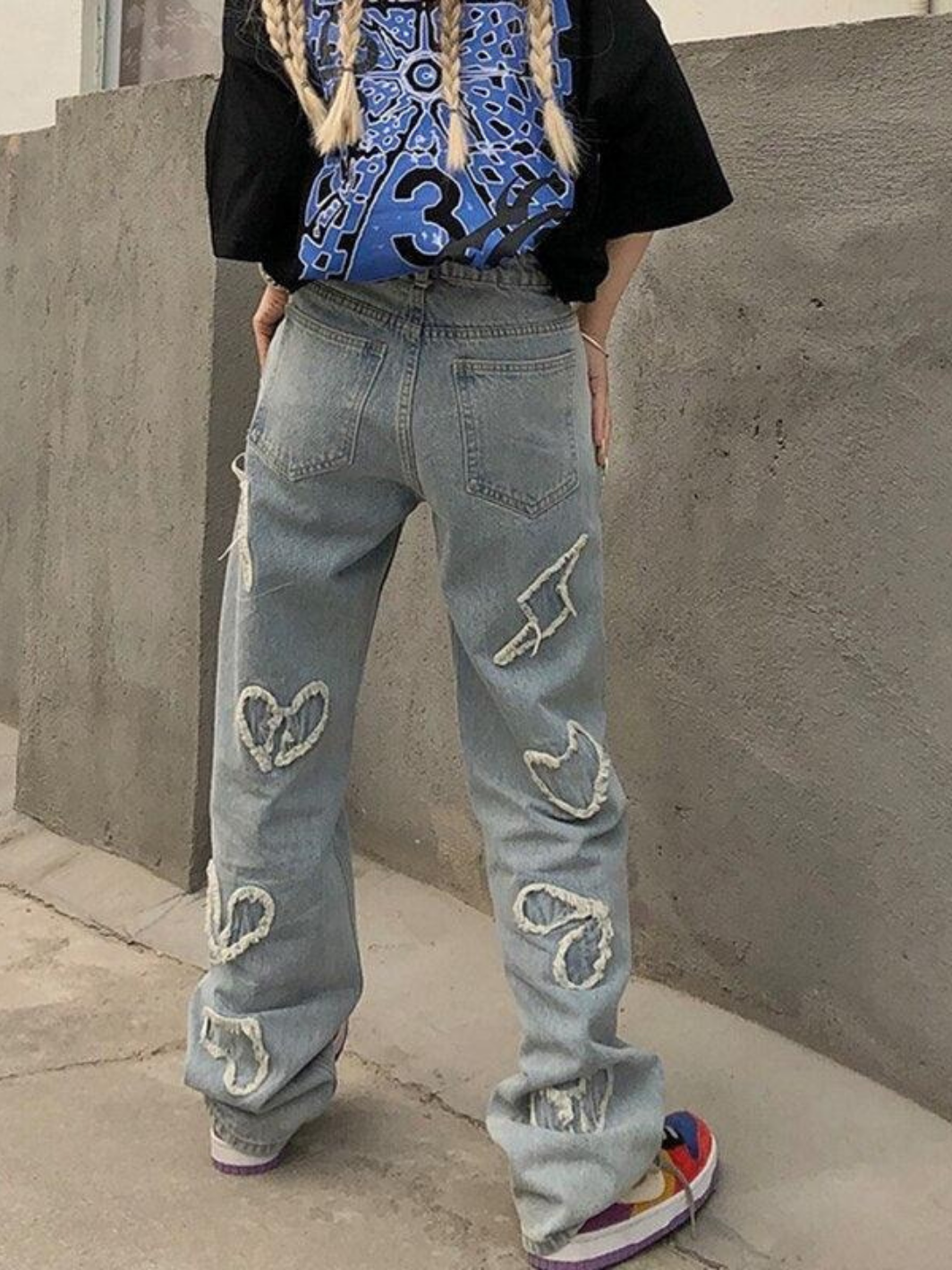 Love Embroidery Jeans