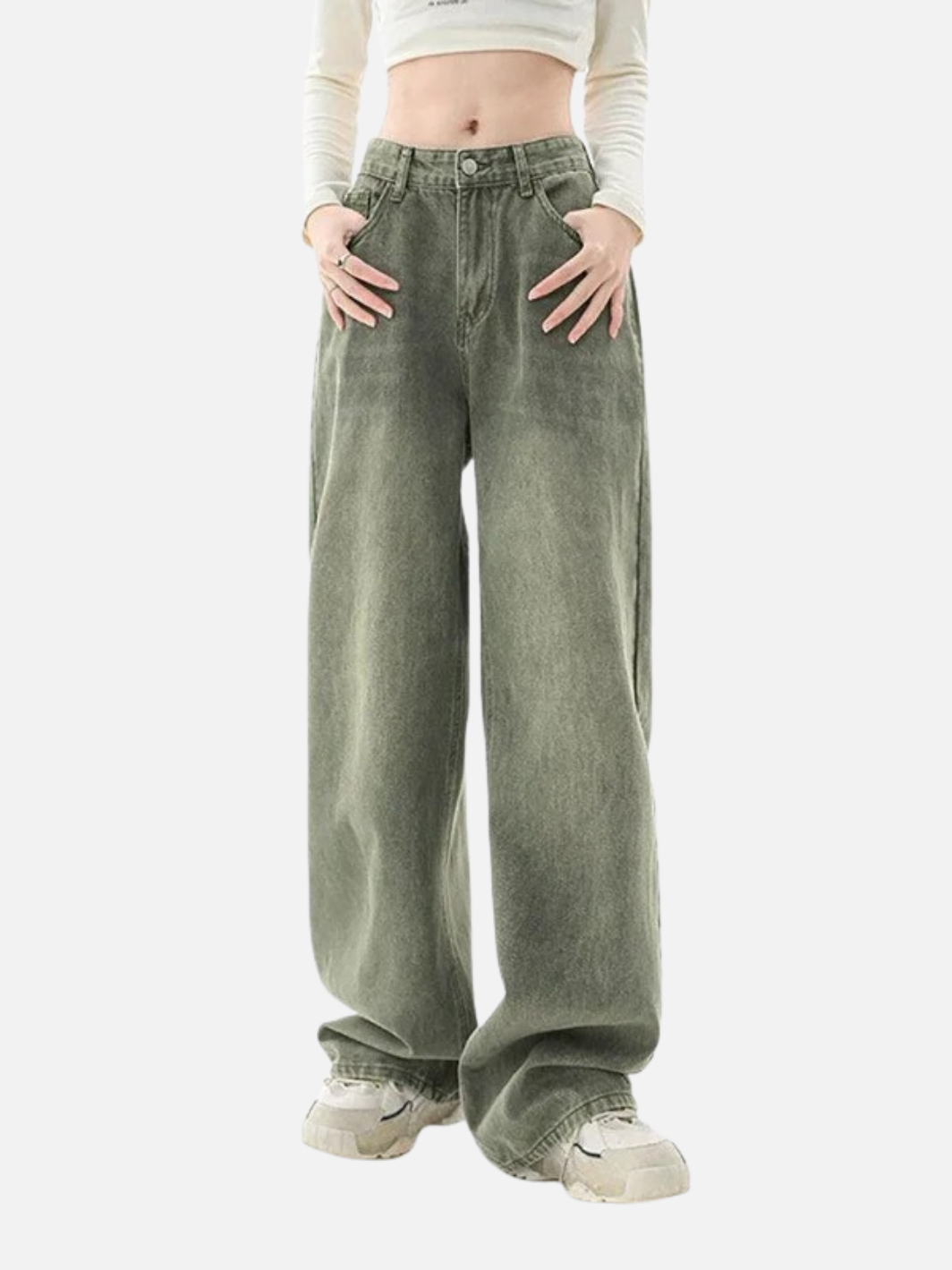 Y2K Green Baggy High Waist Pants