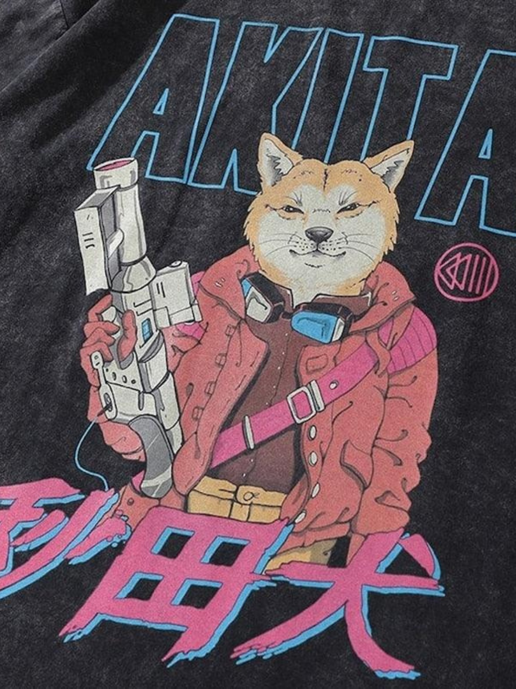 Akita T-Shirt Retro Washed Style