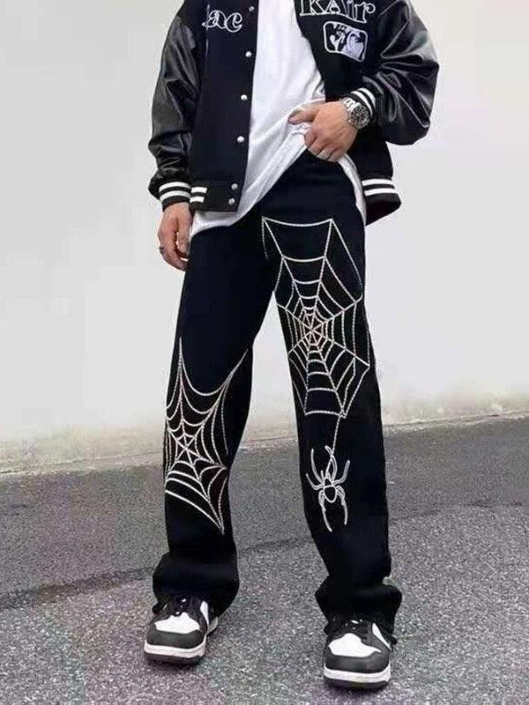 Spider Web Denim Trousers