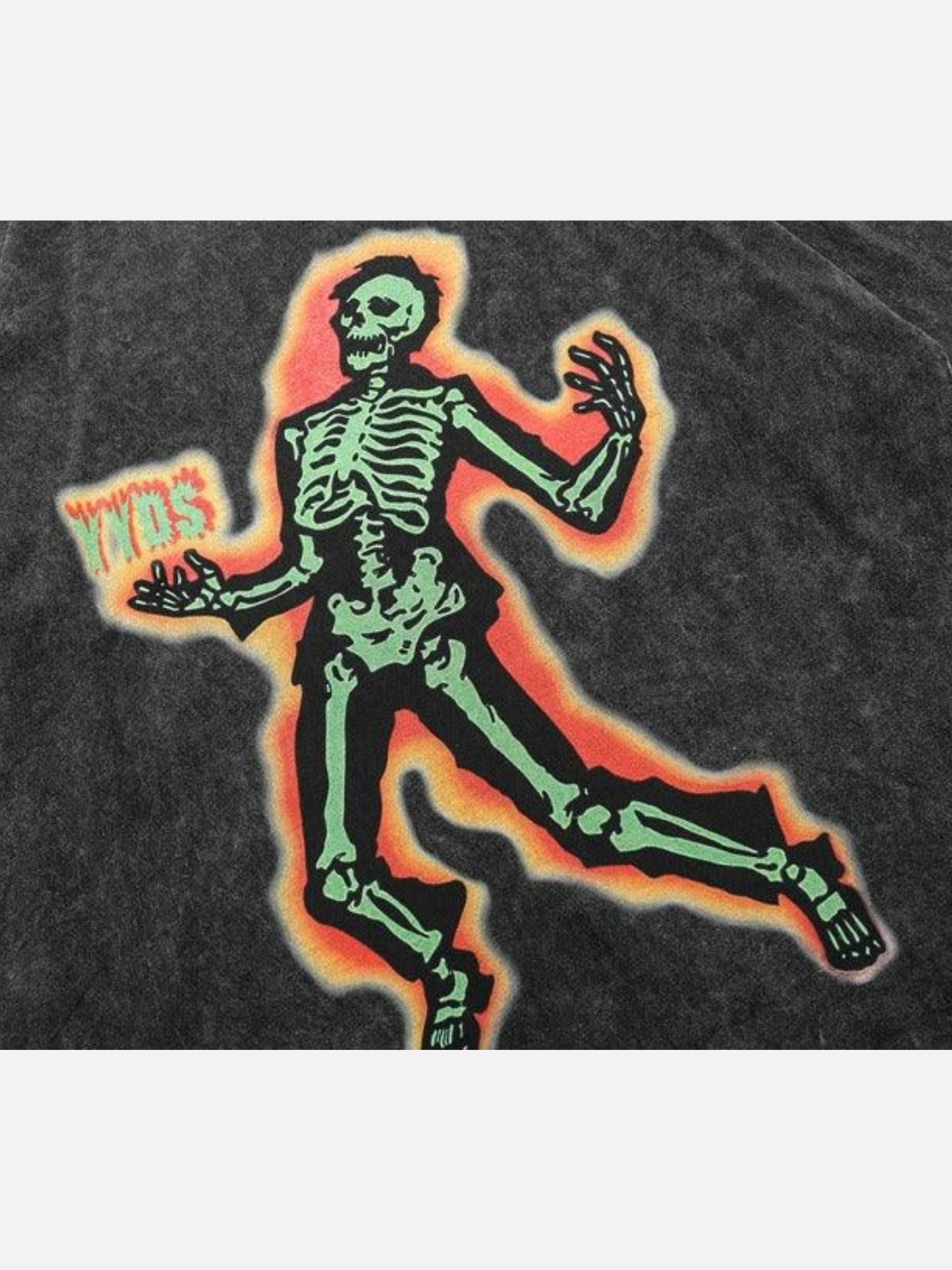 Skeleton T Shirt Washed Vintage Style